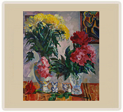 Пионы и хризантемы. — 60x50, 2011
